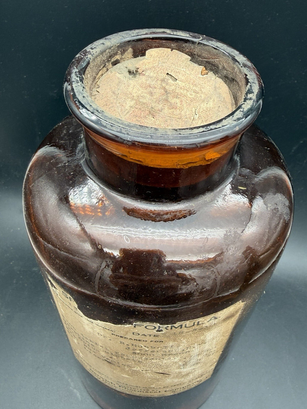 Antique 1910 Norwich NY Pharmacal Bottle Morphine Opium Label Dr Hubbell 9.5"