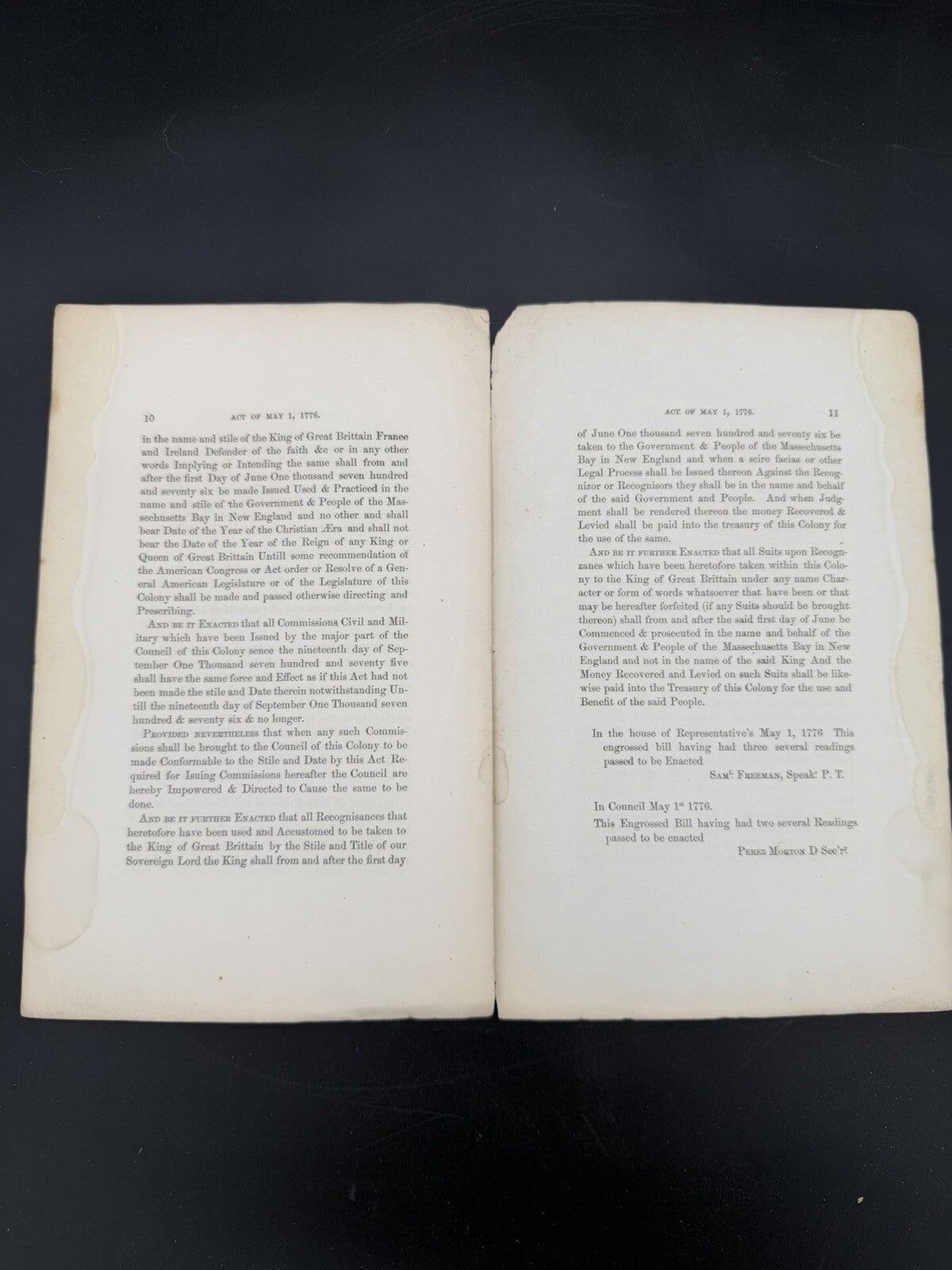 1862 Henry B. Dawson Pamphlet: MA Declaration of Independence 1776