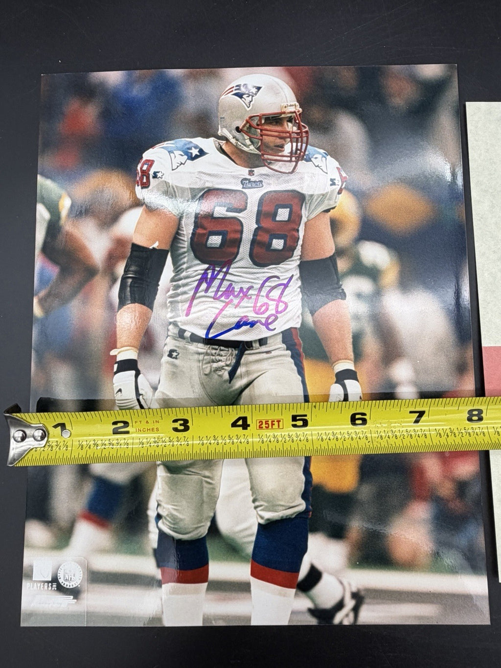 Max Lane Autographed 8x10 Photo New England Patriots #68 COA