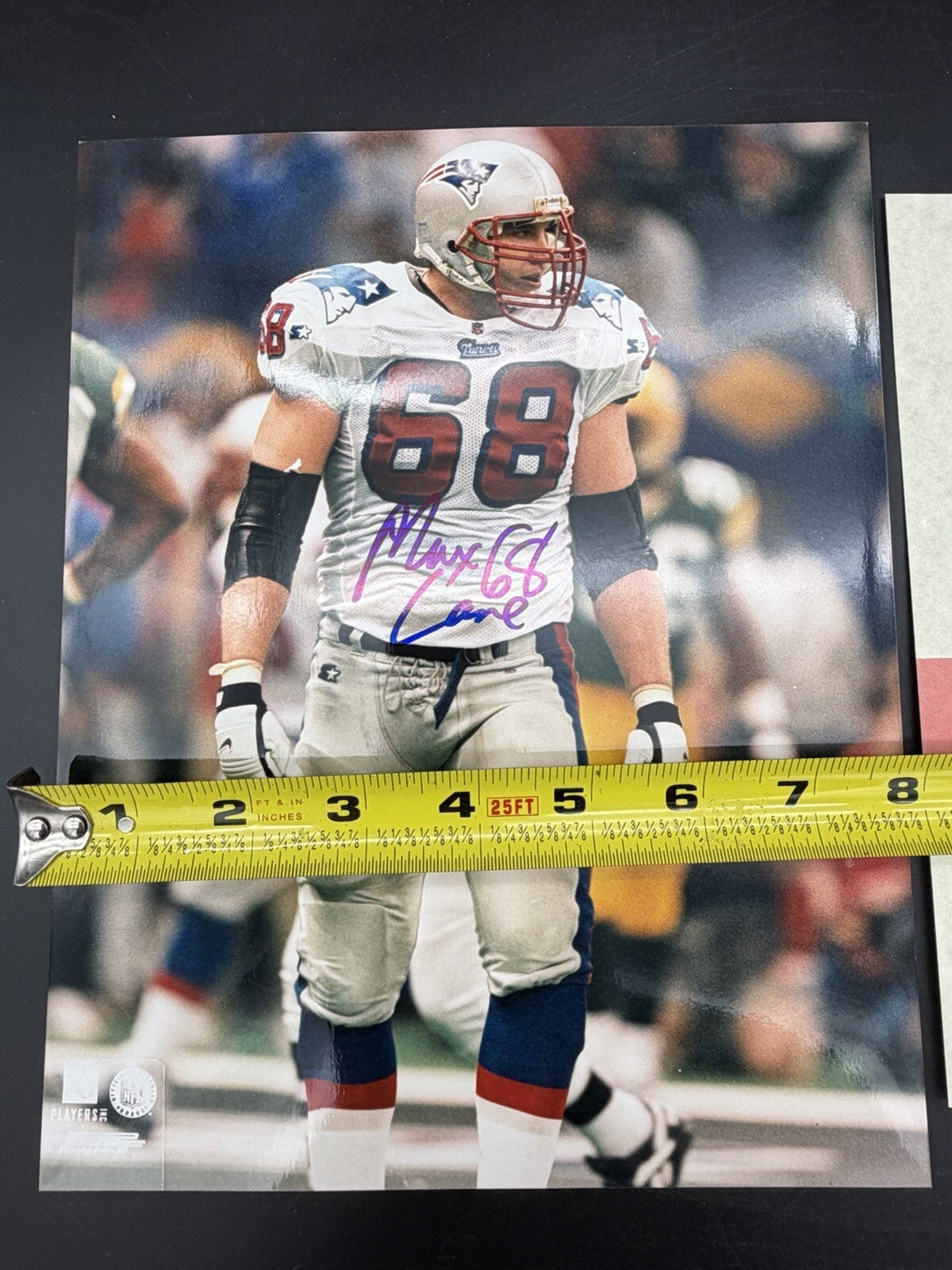 Max Lane Autographed 8x10 Photo New England Patriots #68 COA