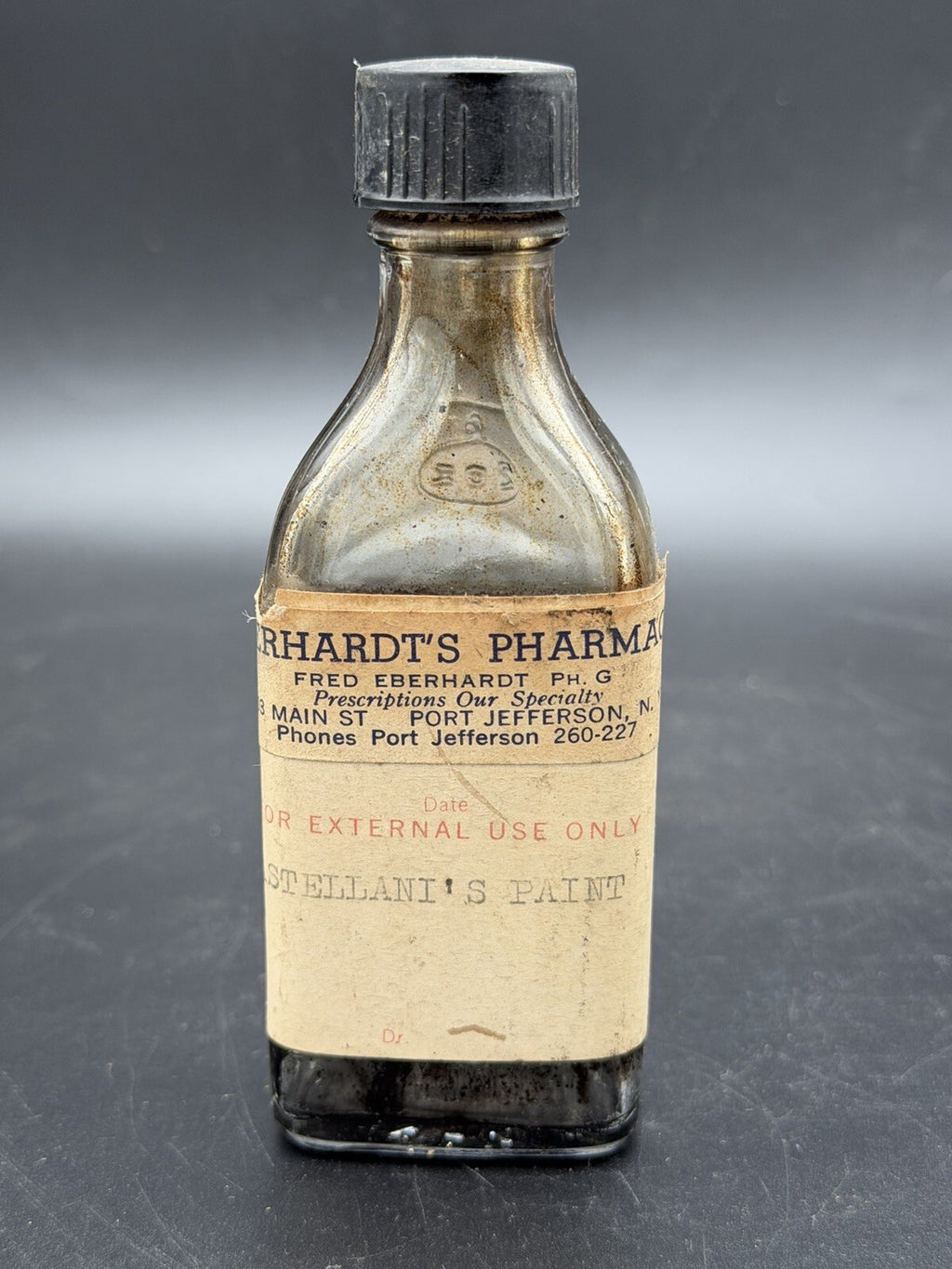 Vintage Eberhardt's Pharmacy Castellani's Paint Bottle Port Jefferson NY