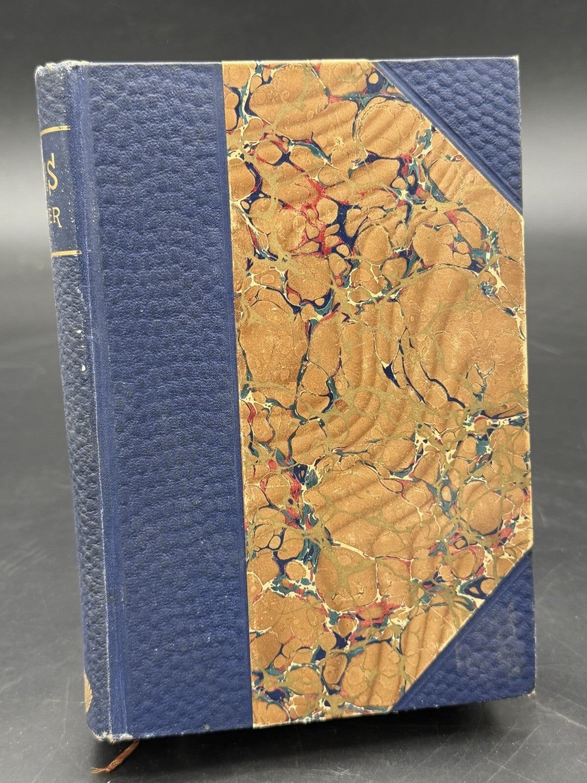 Antique Book, Poems John G. Whittier 19th C. Wm. L. Allison Co. Half Leather Bound