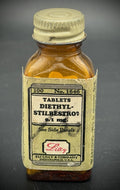 Antique Eli Lilly Diethylstilbestrol 0.1 mg Tablets Apothecary Bottle Pharmacy