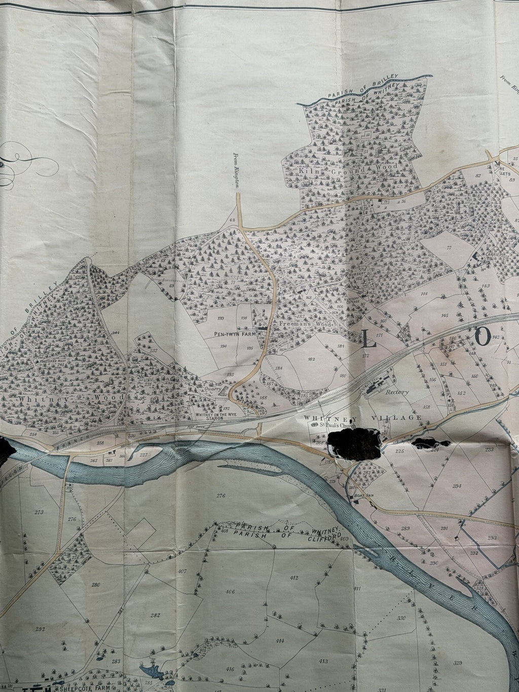 1895 Antique Map: Plan of the Whitney Court Estate, Herefordshire