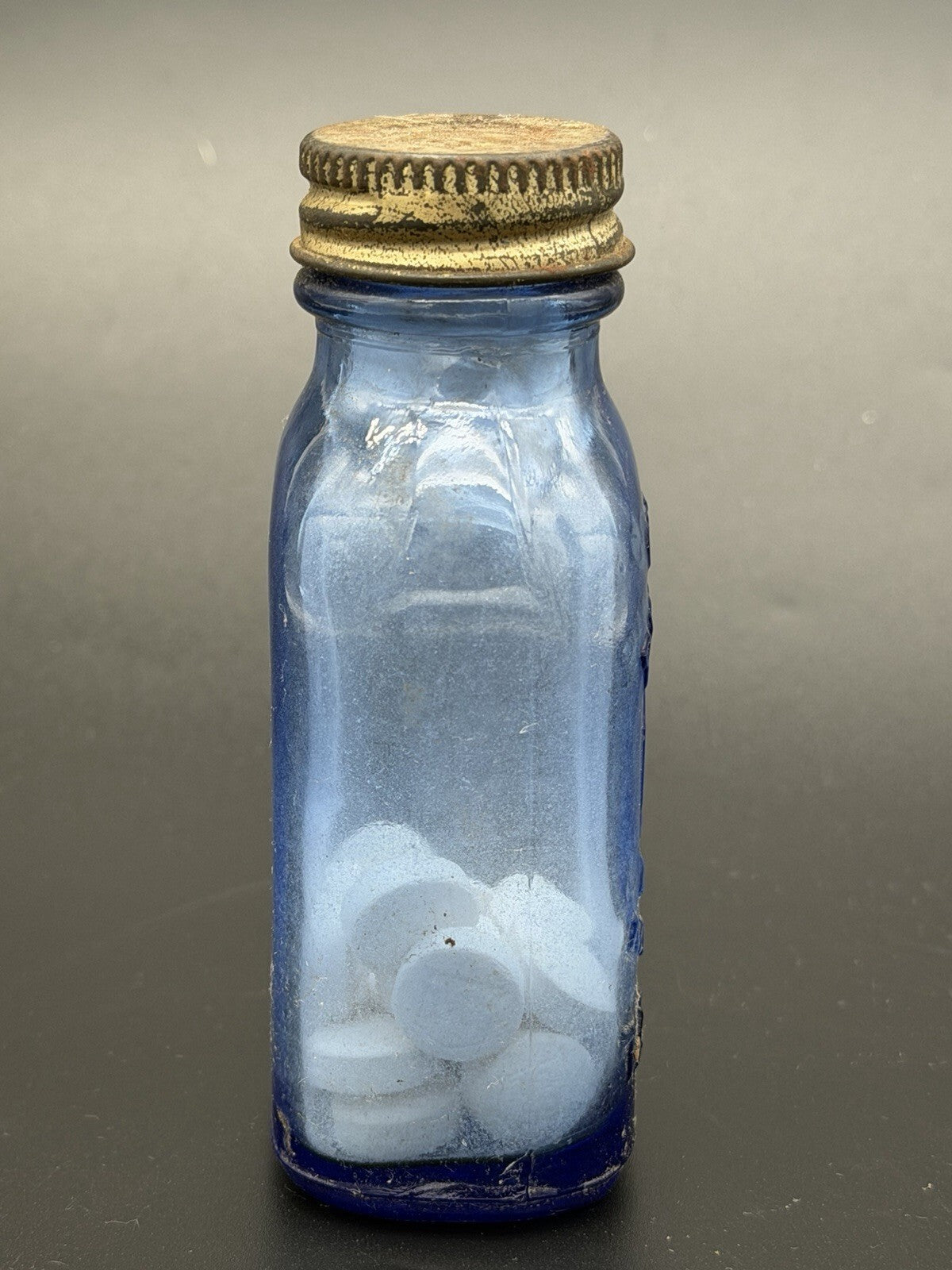 Vintage Phillips Milk of Magnesia Cobalt Blue Glass Bottle – Original Tablets