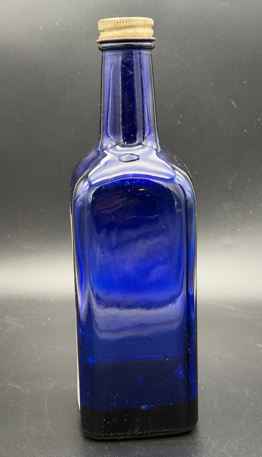 Vintage Cobalt Blue Elixir Peptenzyme Medicine Bottle Reed & Carnrick 1 Pint