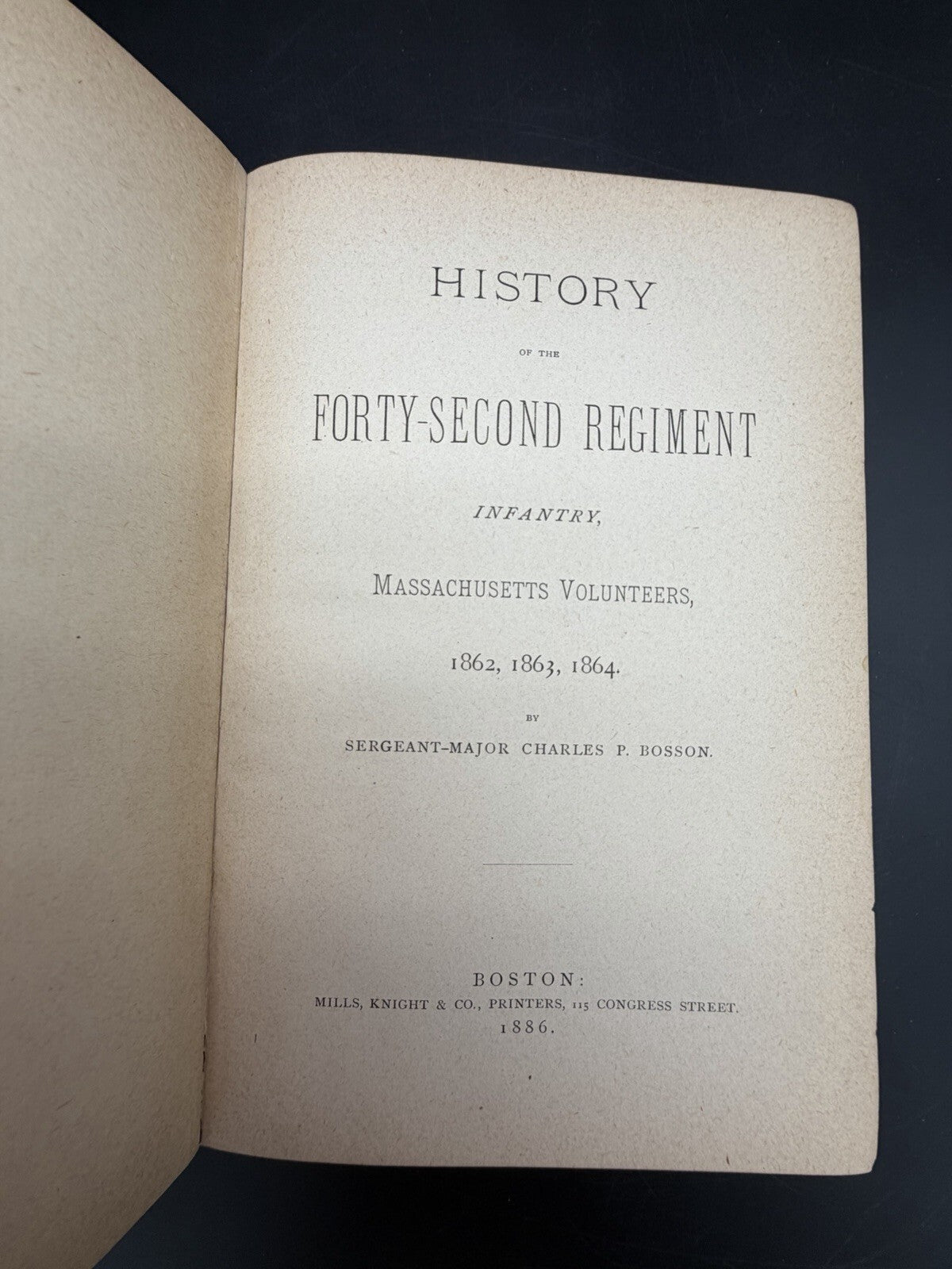 1886 History of the 42nd Regiment Massachusetts Volunteers Civil War Infantry