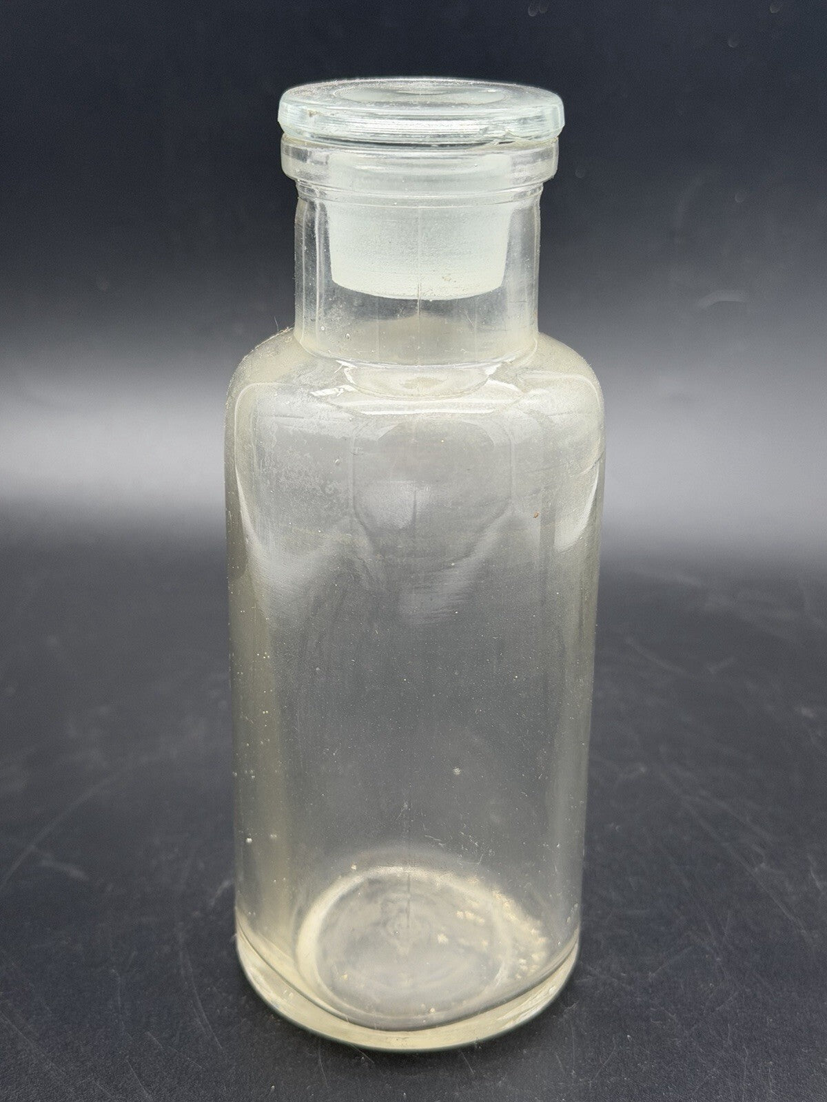 Antique Clear Glass Apothecary Jar Ground Stopper Pharmacy Bottle 504 Vintage