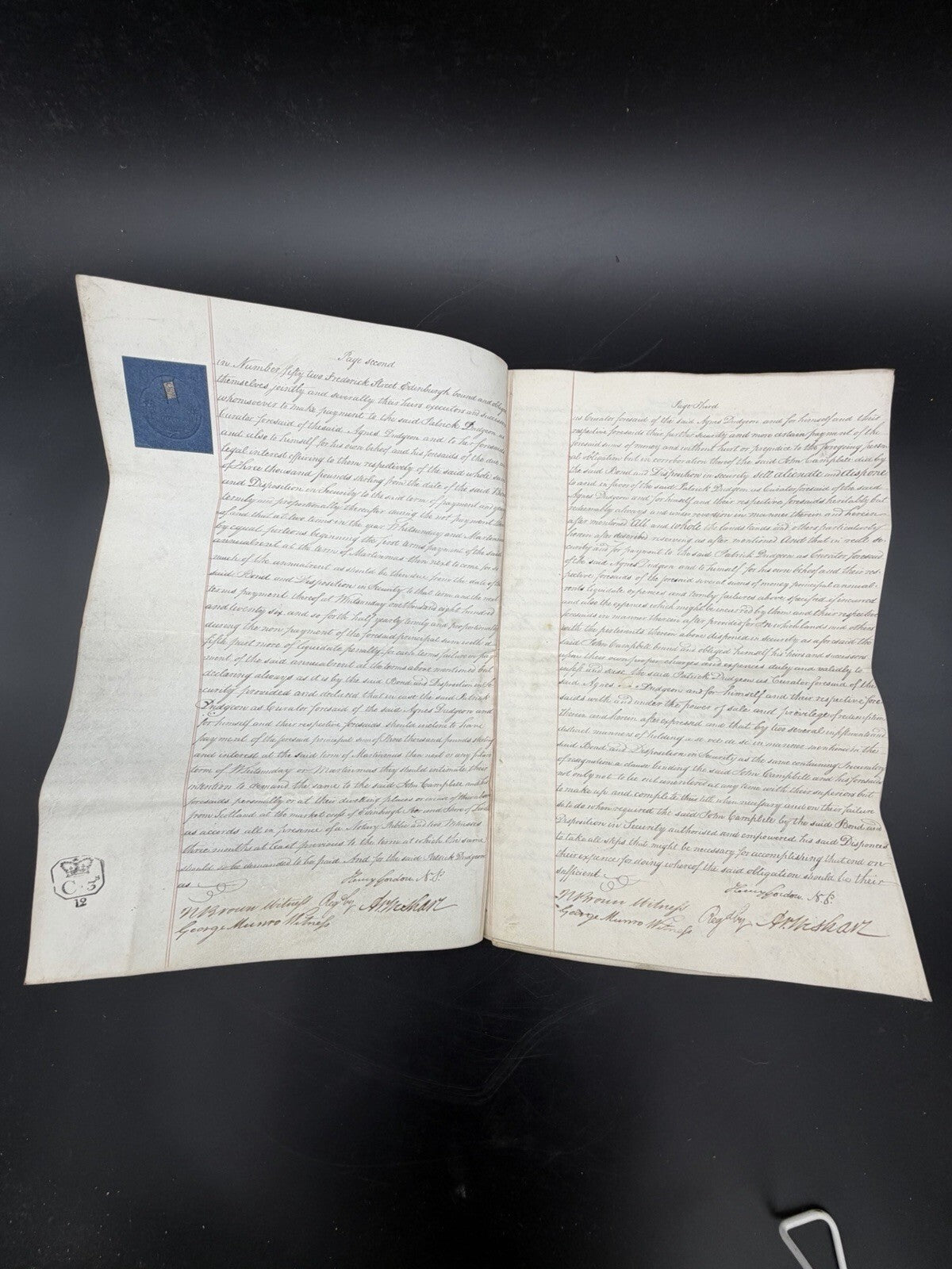 1826 Scottish Instrument of Sasine Vellum Legal Document Scotland Genealogy