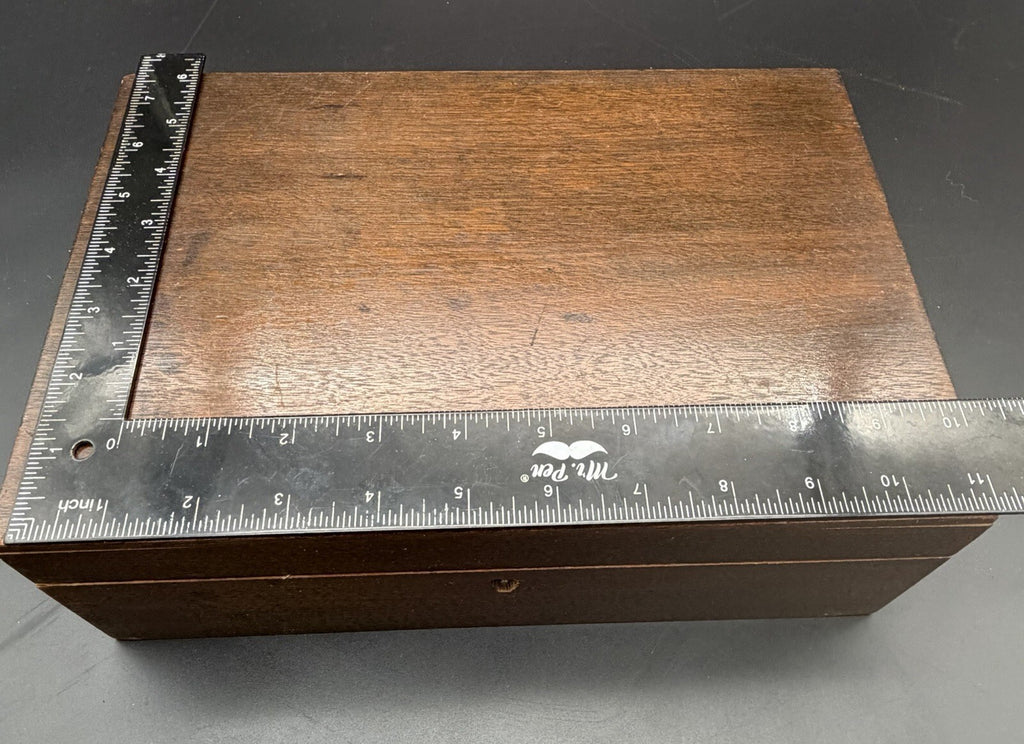 Antique 19th Century Wooden Writing Box T. Walters Chemist Ink Powder & Pen Set