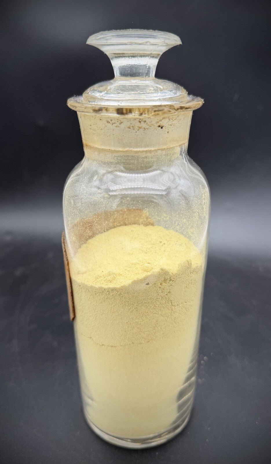 Antique Ferri Subsulph Apothecary Bottle Ground Stopper Powder Display Pharmacy