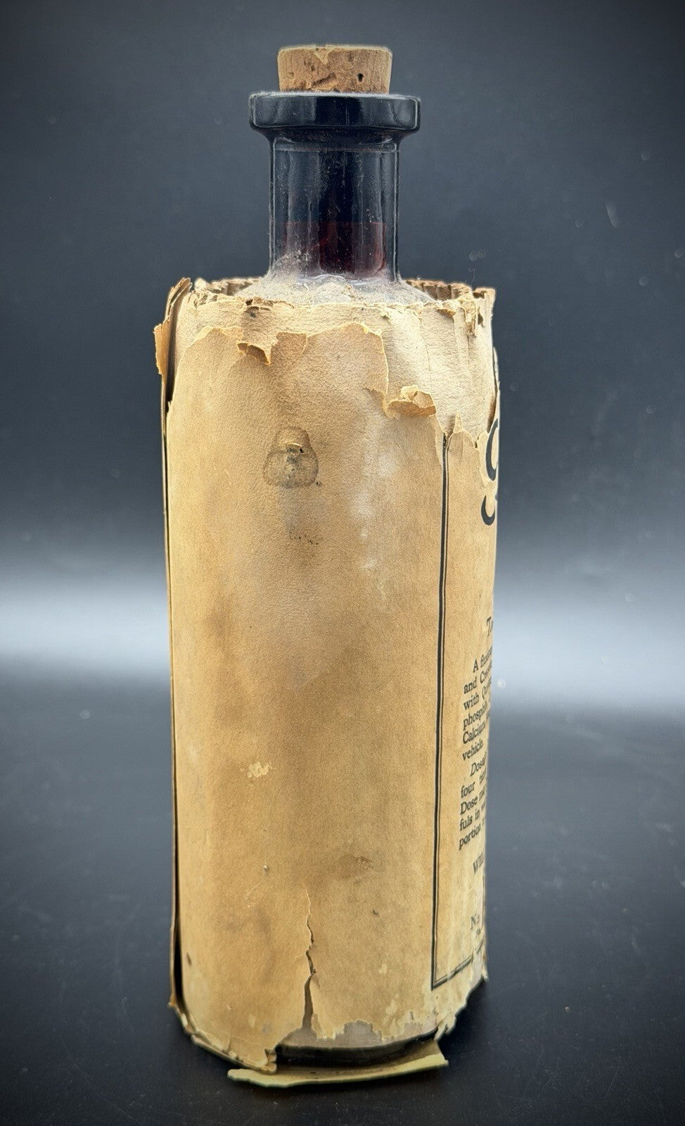 Antique Guiatonic William R Warner Co Medicine Bottle w Original Label