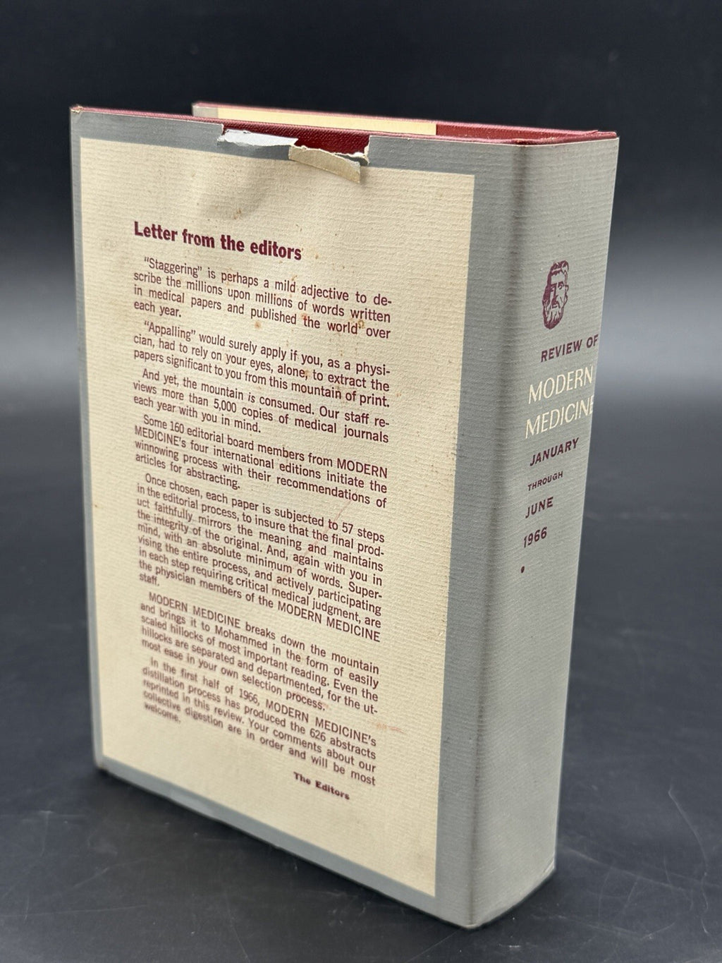 Vintage Book 1966 Review of Modern Medicine Hardcover Book January-June Illustrated