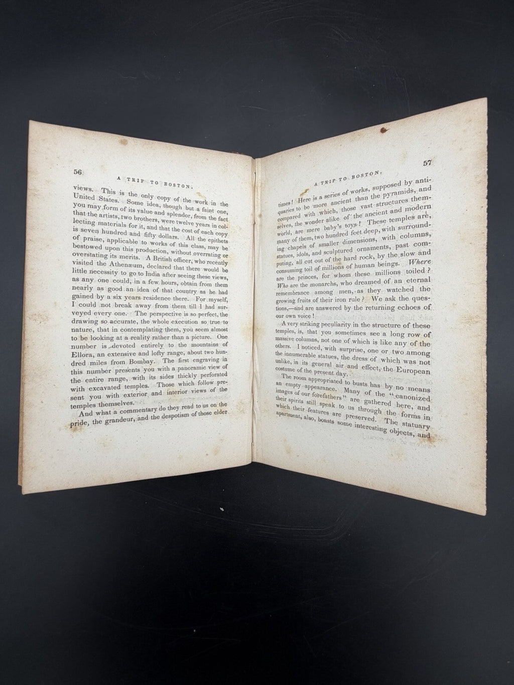 Antique Book, 1838 A Trip to Boston by E. C. Wines First Edition Travel Narrative