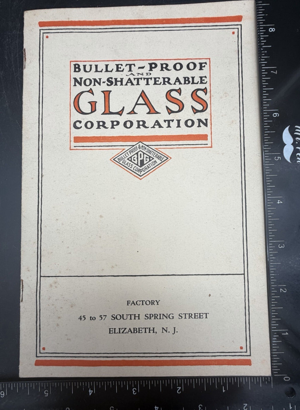 1921 Bullet-Proof & Non-Shatterable Glass Corp Stock Prospectus Pamphlet