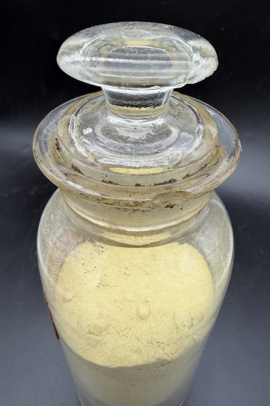 Antique Ferri Subsulph Apothecary Bottle Ground Stopper Powder Display Pharmacy