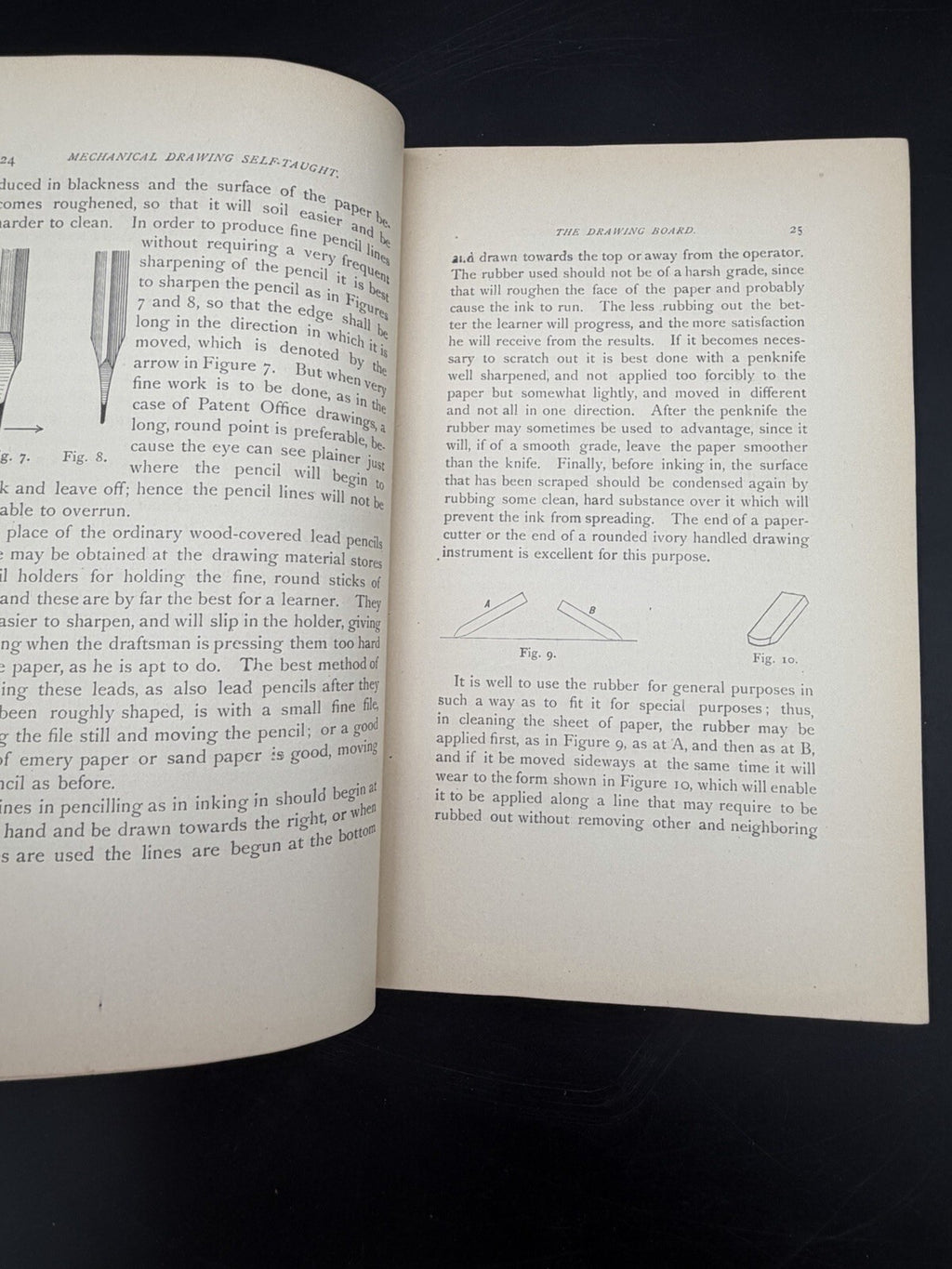 Antique Book 1898 Mechanical Drawing Self-Taught - Joshua Rose Engineering RARE