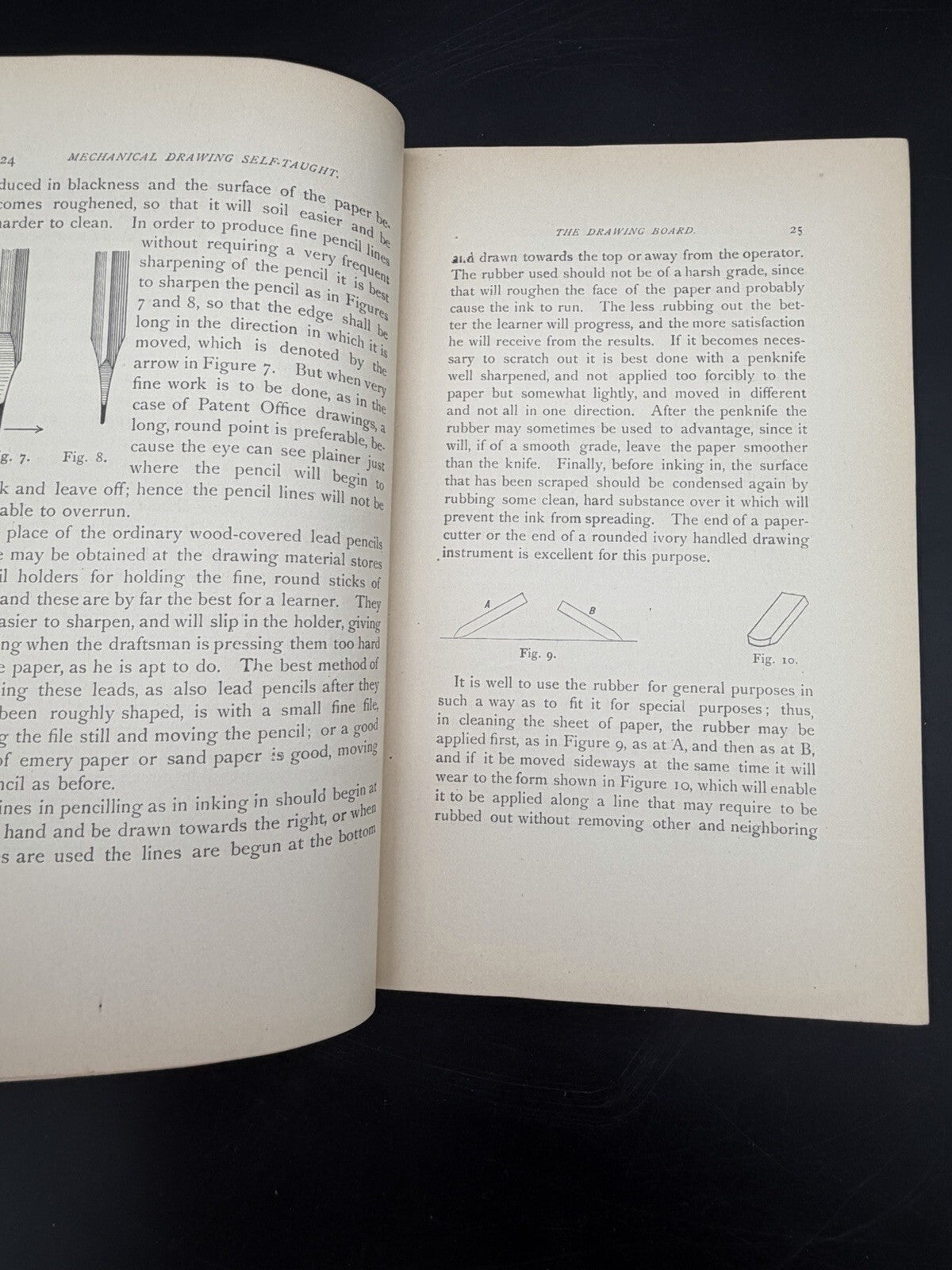 Antique Book 1898 Mechanical Drawing Self-Taught - Joshua Rose Engineering RARE