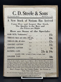 Vintage C.D. Steele & Sons Manchester NH Advertising Broadside Notions Ice Cream