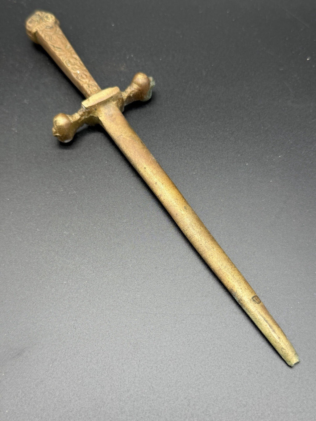 Vintage Brass Miniature Sword Letter Opener Ornate Hilt Pharmacy Find NY
