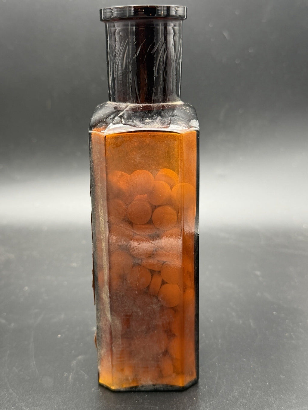 Antique Schieffelin and Co. Acetanilide Amber Glass Bottle w Label Quack Medicine