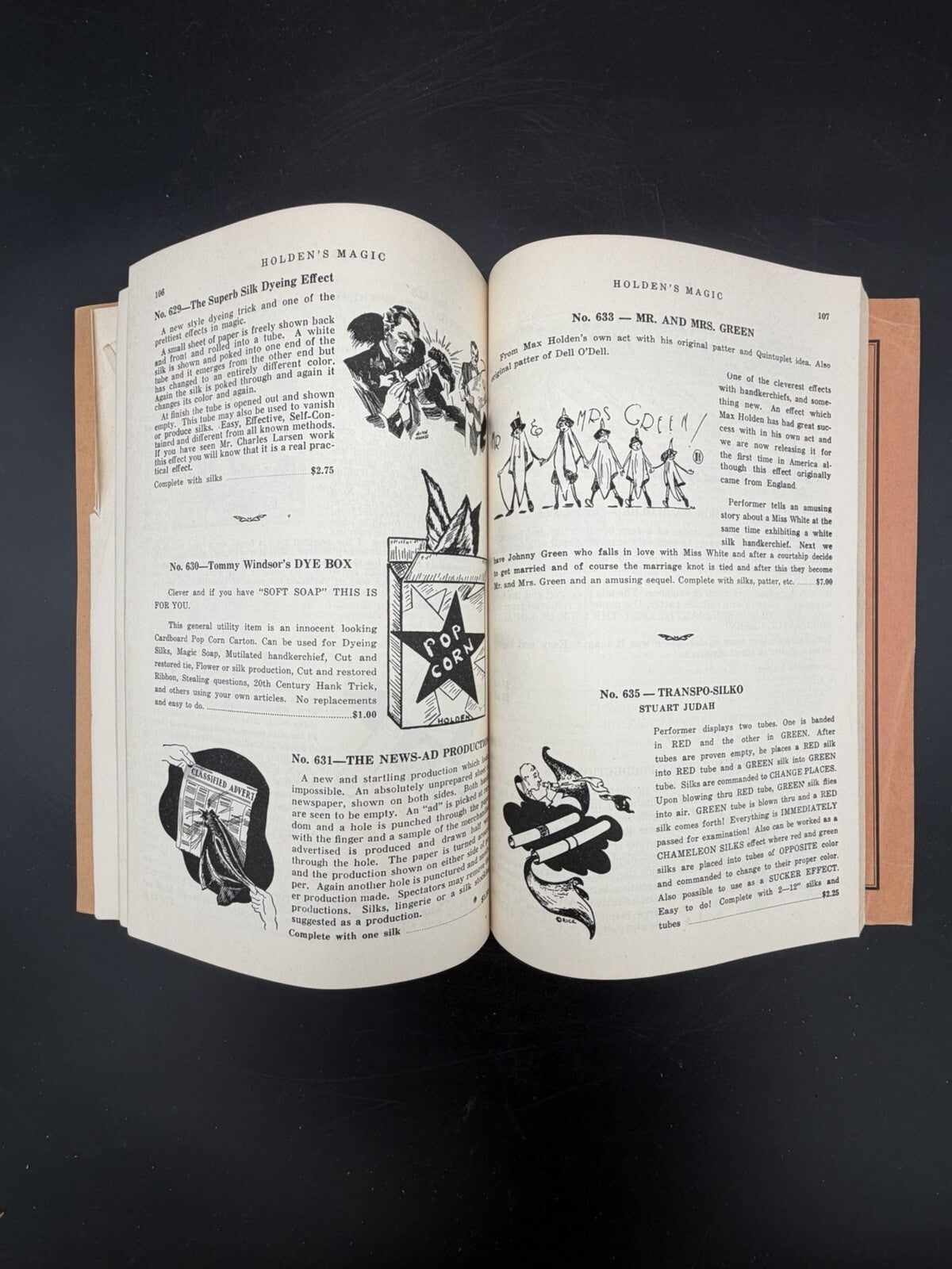 Vintage 1952 Holden's Magic Catalog Book NYC Boston Ephemera Receipt Included