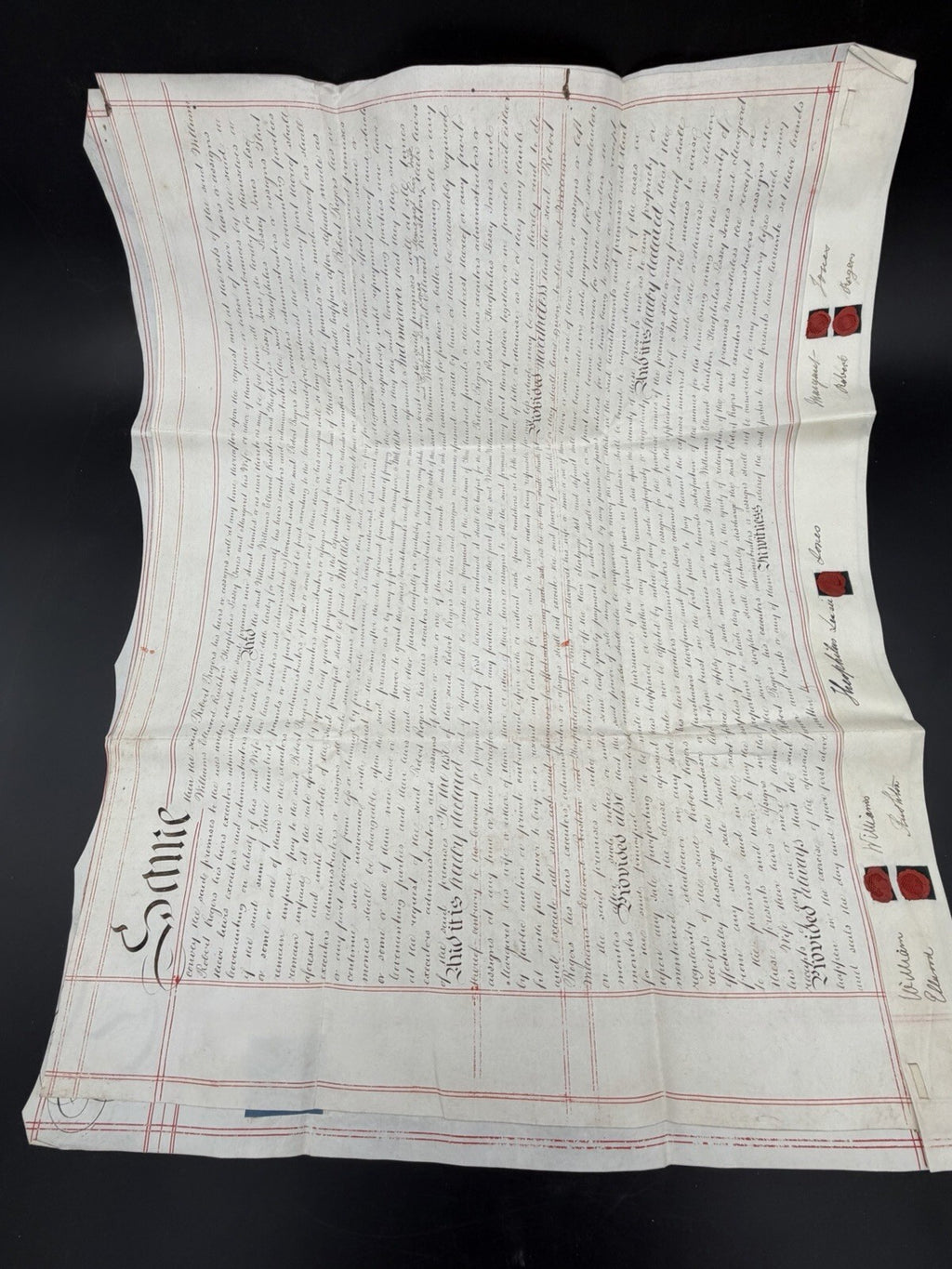 1871 Antique Vellum Mortgage Deed: Flintshire & Denbighshire, Wales (Signed)