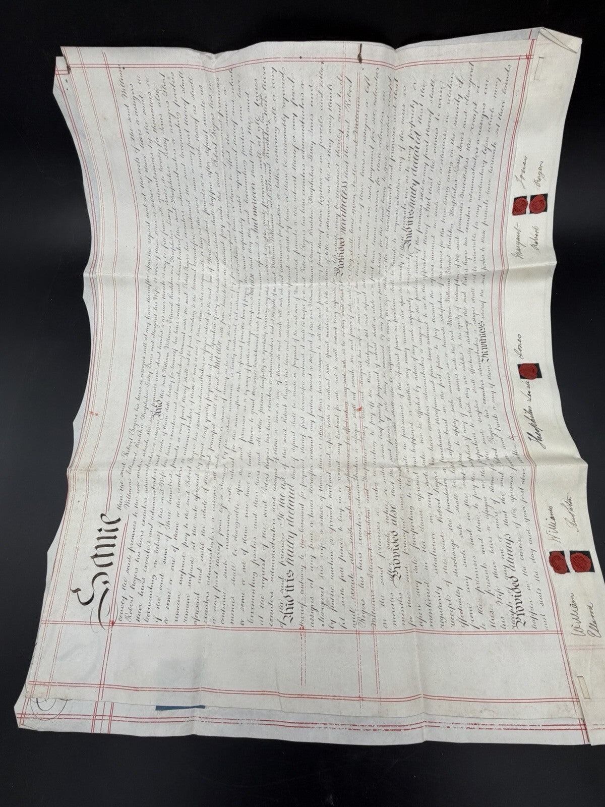 1871 Antique Vellum Mortgage Deed: Flintshire & Denbighshire, Wales (Signed)