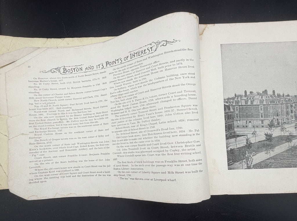 Antique Victorian Era Boston History Book Points of Interest Photo Album c1880
