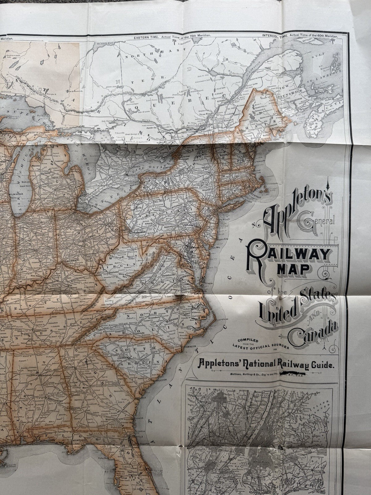 Antique 1880s Appleton’s General Railway Map of the United States & Canada