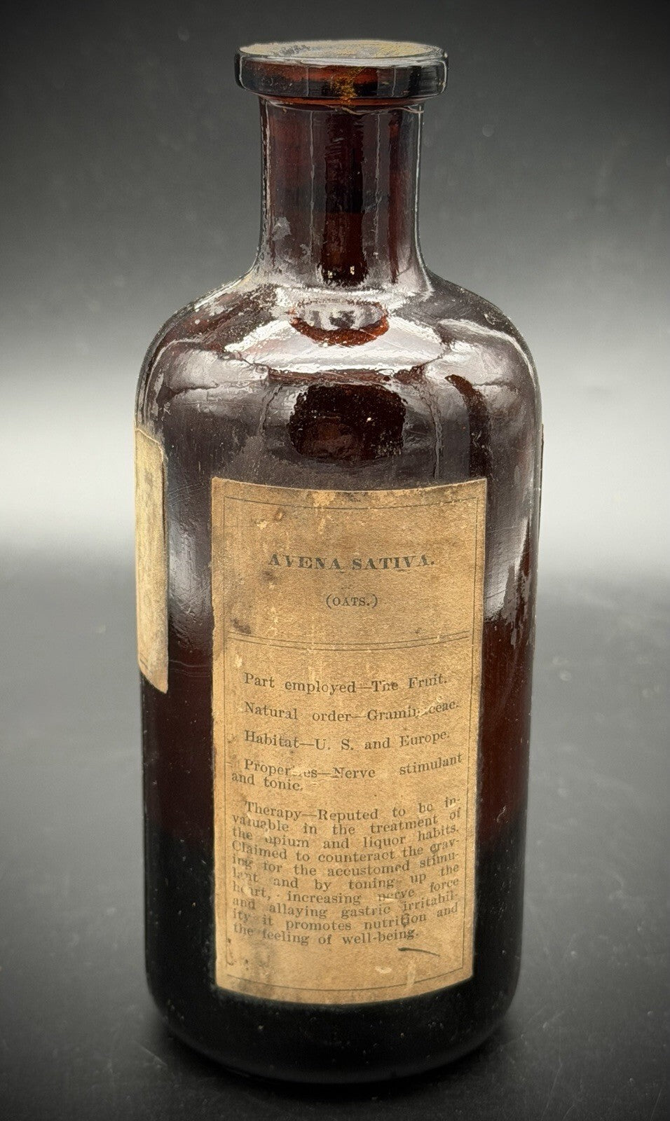 Antique Sharp & Dohme Avena Sativa Medicine Bottle Baltimore Apothecary