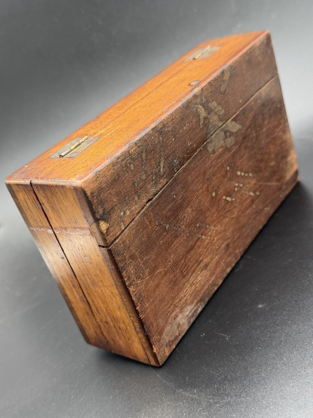 Antique Brass Apothecary Scale Weight Set Partial Wooden Box Assay Parts