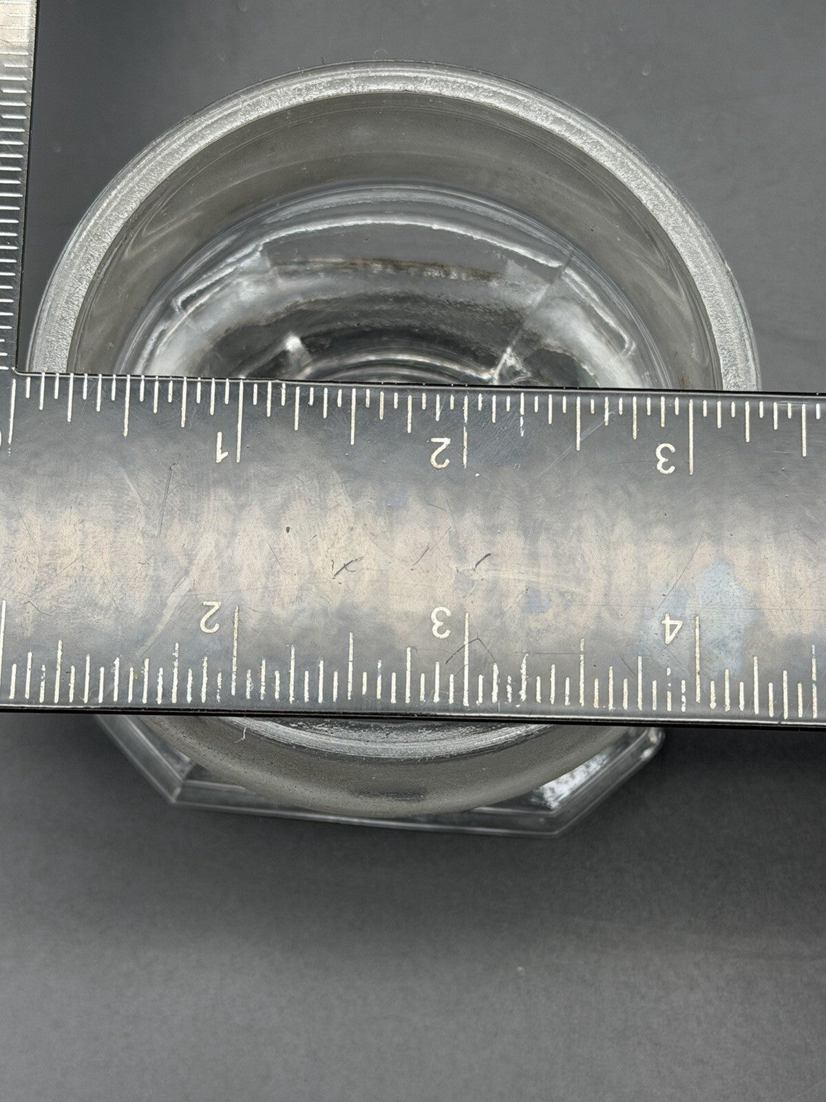 Antique Clear Glass Apothecary Jar Lid Old Replacement 3 1/4” Wide Square Top