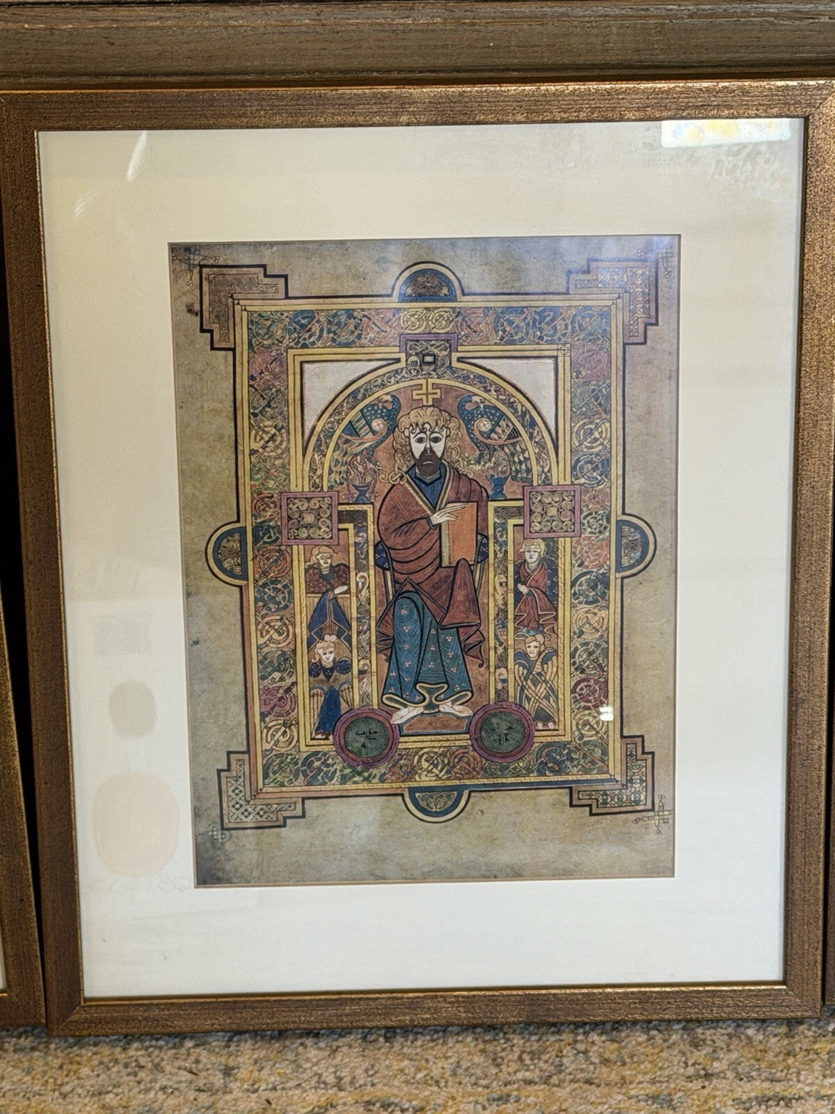 Set 4 Framed Book of Kells Art Prints Illuminated Medieval Manuscript Celtic