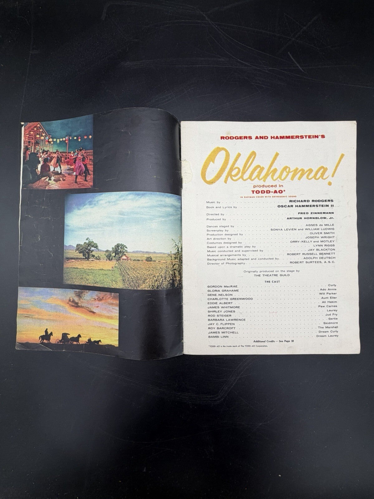 Rodgers and Hammerstein "OKLAHOMA!" Shirley Jones / Gordon MacRae 1955 Program