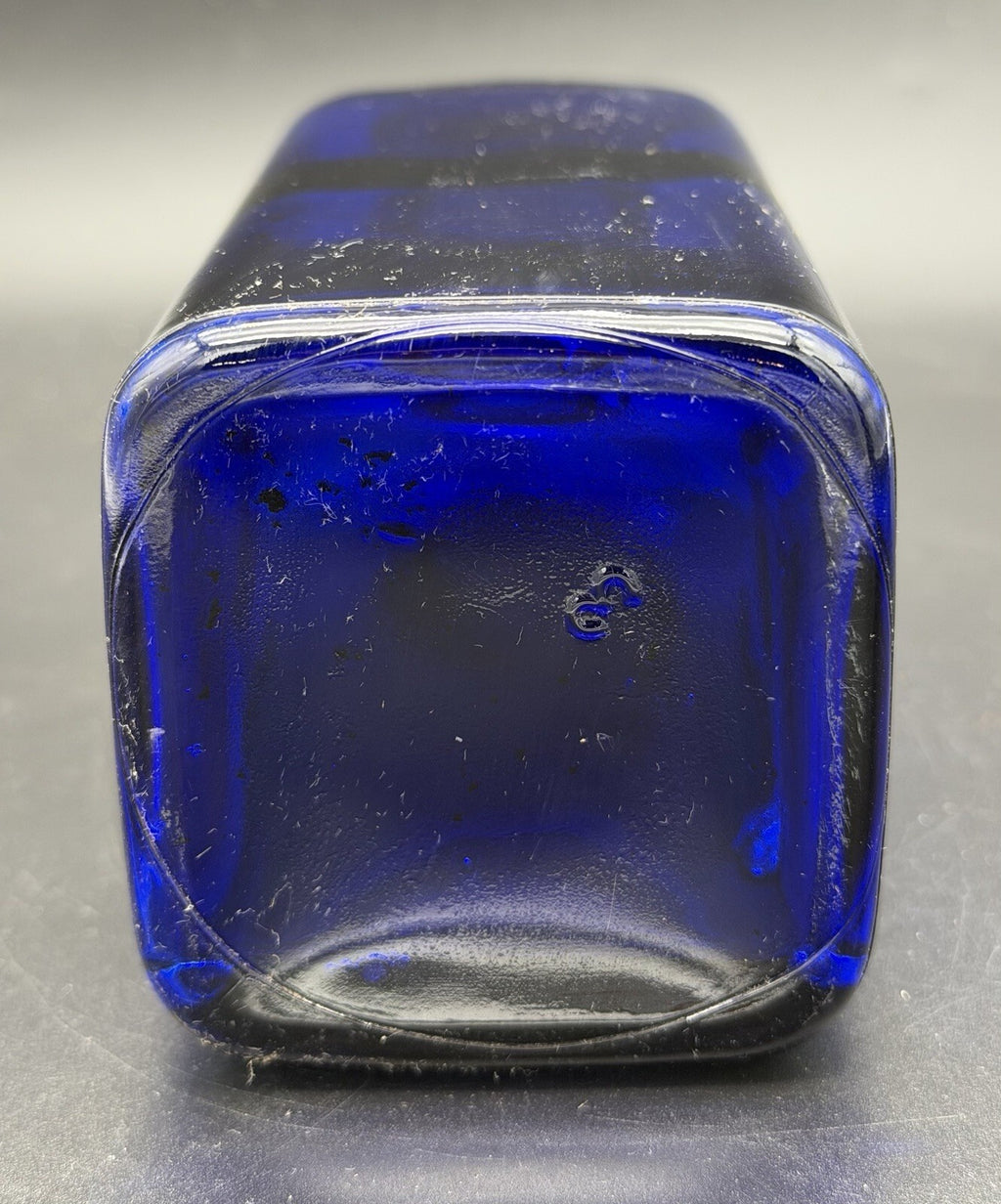 Vintage Cobalt Blue Elixir Peptenzyme Medicine Bottle Reed & Carnrick 1 Pint