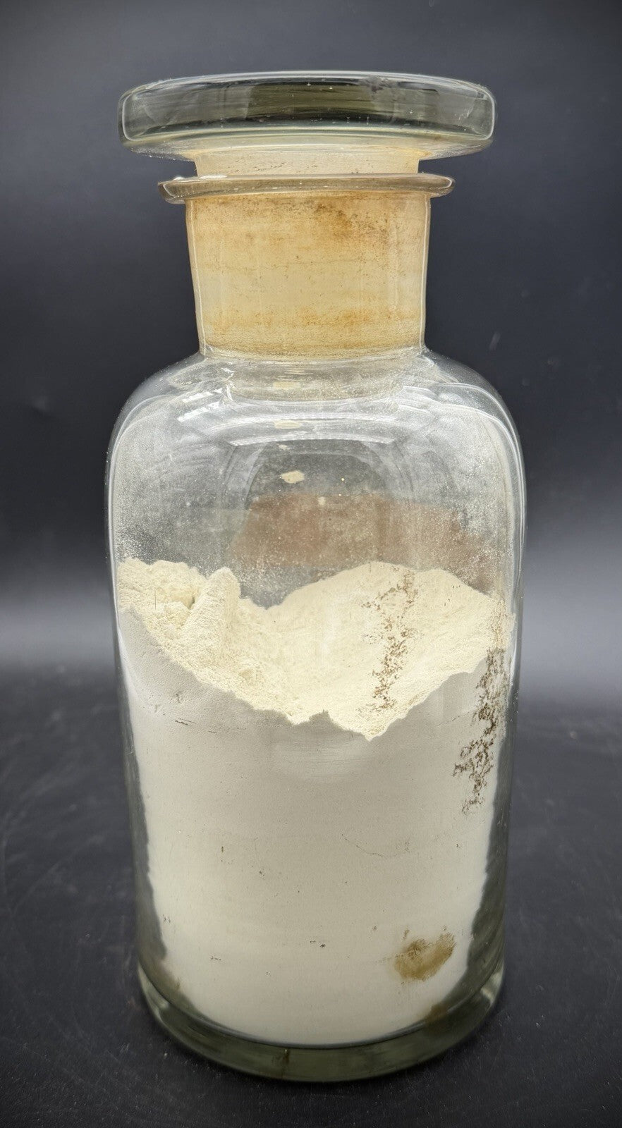 Antique Zinc Oxide Large Apothecary Bottle Glass Stopper Pharmacy Label New York