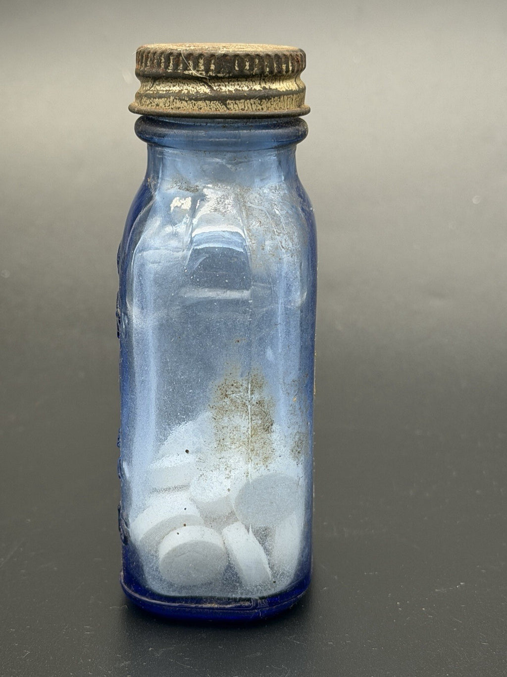Vintage Phillips Milk of Magnesia Cobalt Blue Glass Bottle – Original Tablets