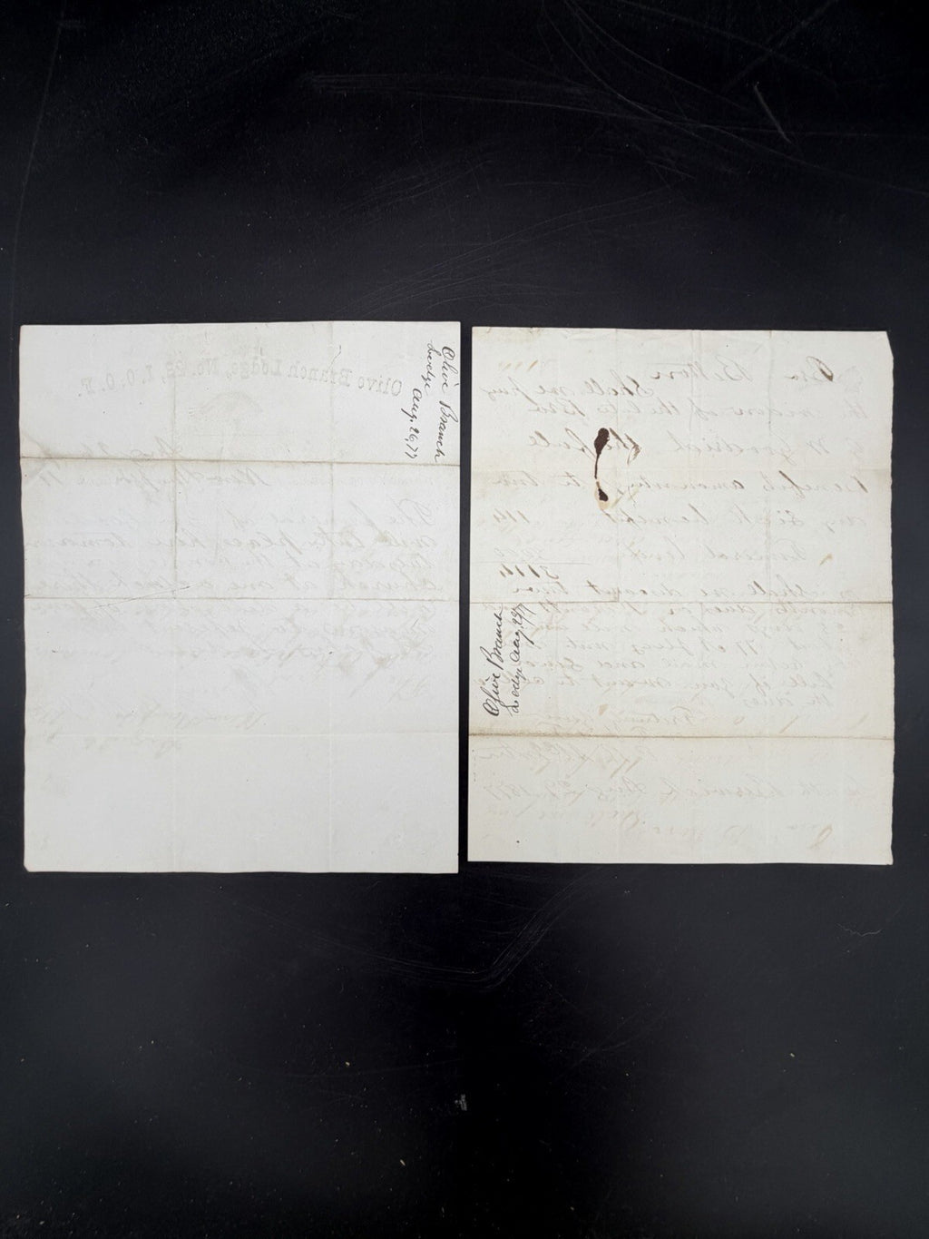 1877 I.O.O.F. Fraternal Correspondence - Funeral Arrangements South Berwick ME
