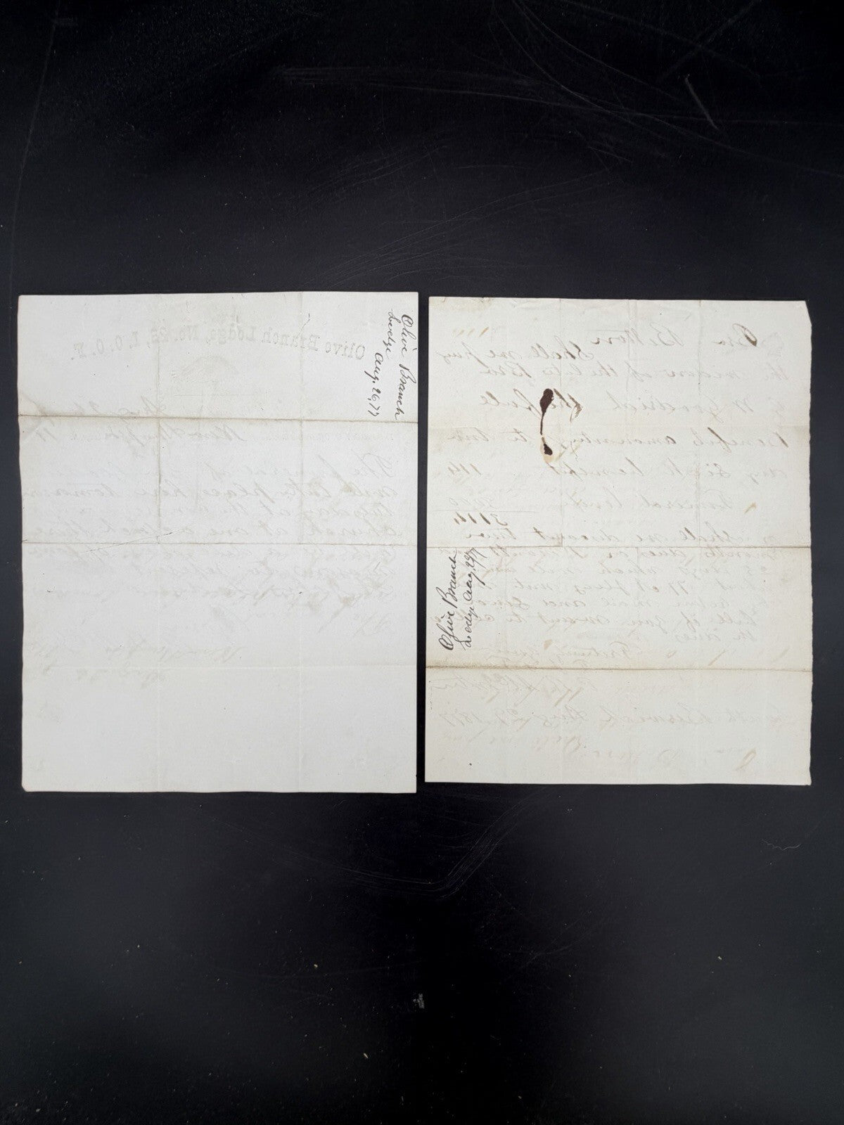 1877 I.O.O.F. Fraternal Correspondence - Funeral Arrangements South Berwick ME