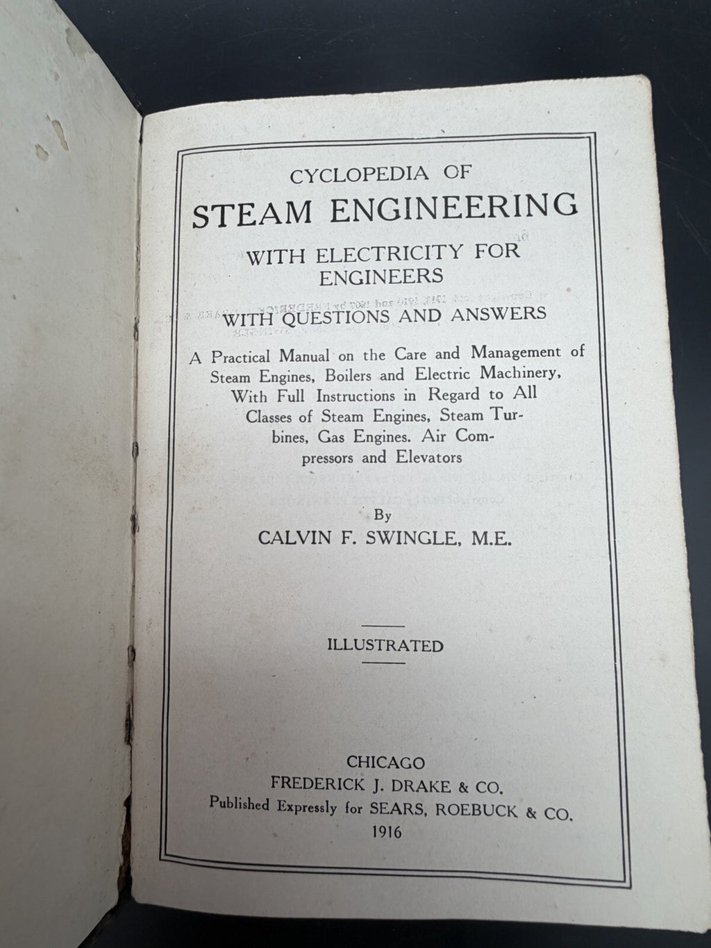 1916 Cyclopedia of Steam Engineering, Calvin F. Swingle, Electric Machinery
