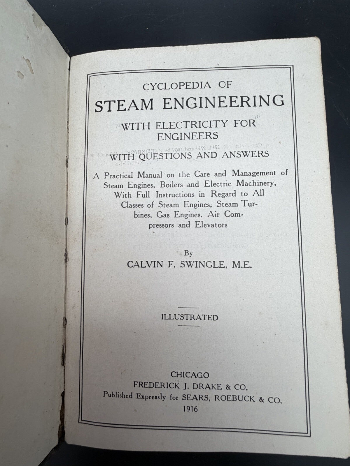 1916 Cyclopedia of Steam Engineering, Calvin F. Swingle, Electric Machinery