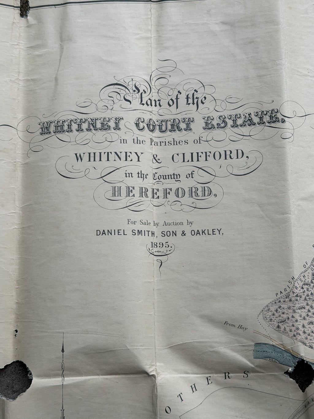1895 Antique Map: Plan of the Whitney Court Estate, Herefordshire