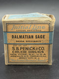 Vintage S.B. Penick Crude Drugs Dalmatian Sage Box NOS Apothecary Herbal