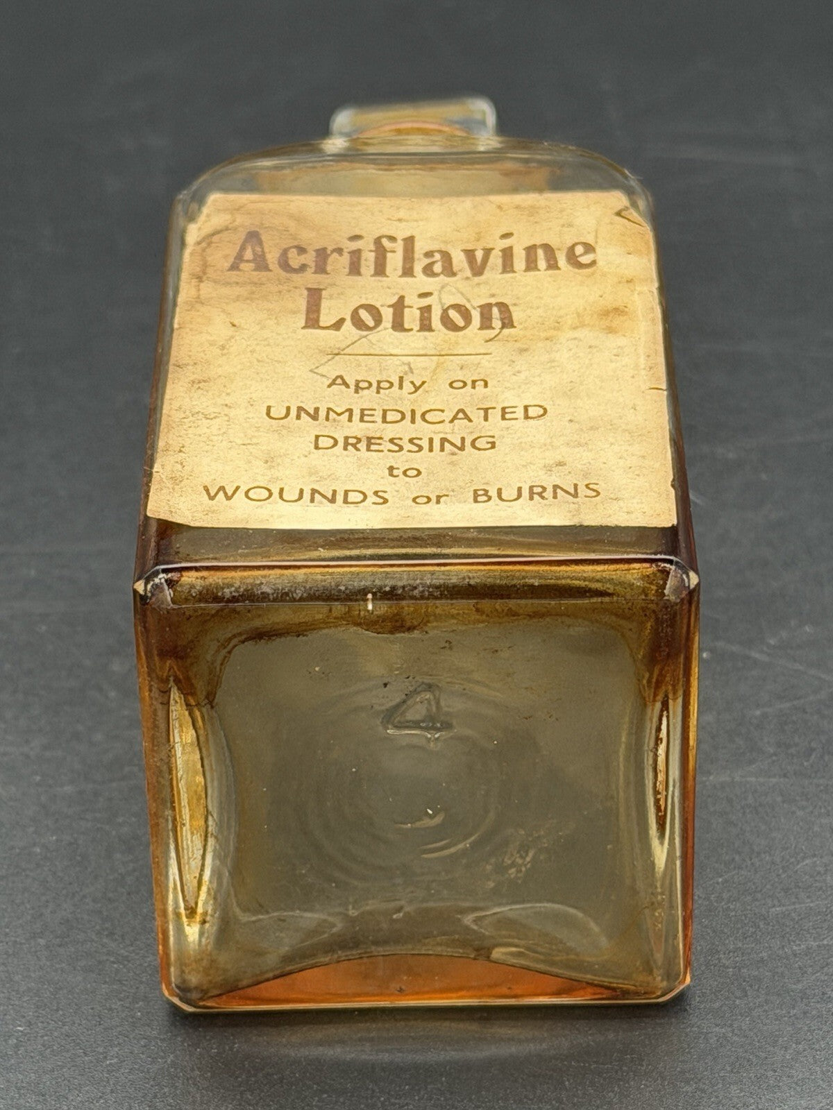 Vintage Acriflavine Lotion Apothecary Bottle Glass Stopper 5" Quack Medicine