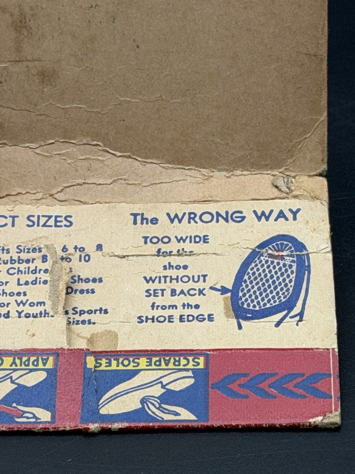 Vintage Stick-On Soles Diamond Brand Shoe Repair Kit Display Card Advertisement
