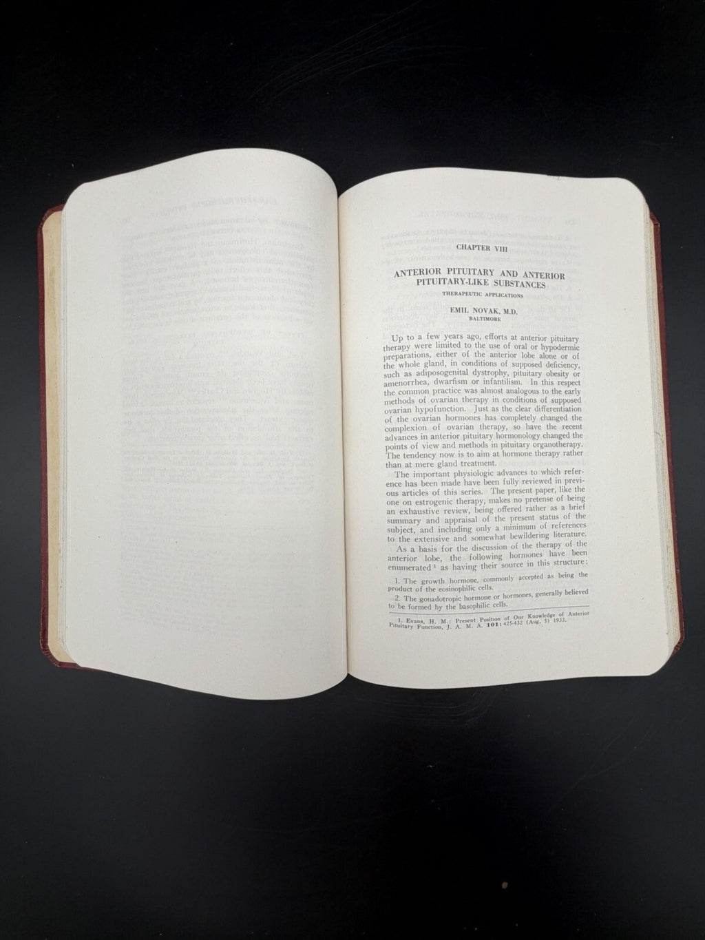 Antique 1935 Glandular Physiology and Therapy Medical Book AMA Endocrinology