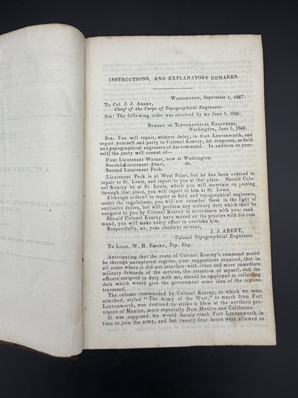 1848 Notes of a Military Reconnoissance to San Diego W. H. Emory US West History