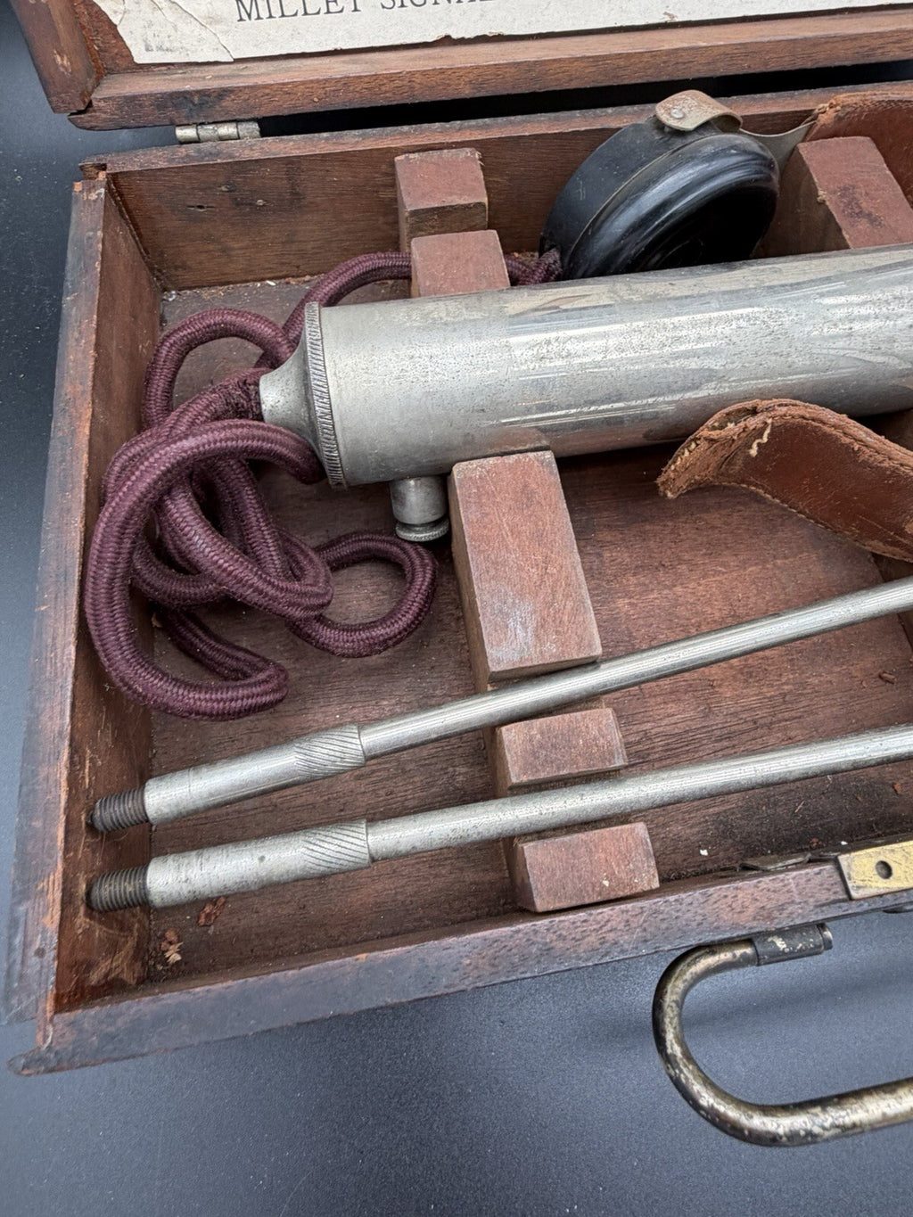 Antique Millet Signal Co Detectorphone Engine Stethoscope in Wood Box⁠