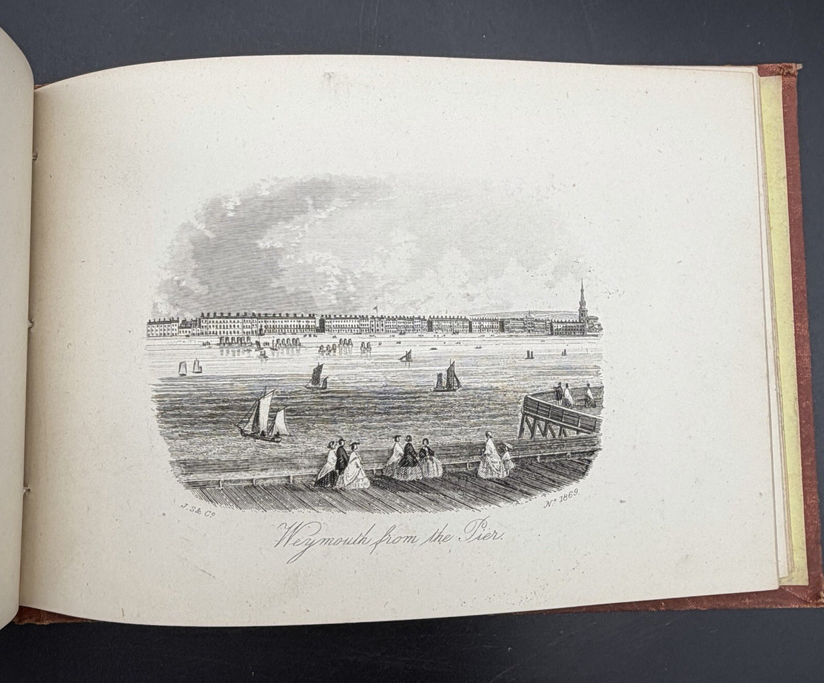 1870s Twenty Four Views of Portland & Weymouth Steel Engravings Book W.T. Wallis